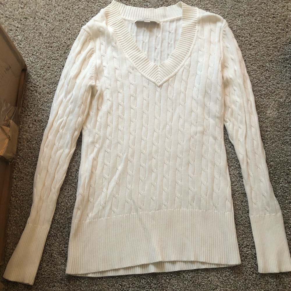 Cream Ann Taylor Loft Sweater Size Small